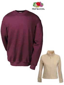 Sudadera de manga montada bordada Fruit of the Loom